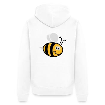 Bienchen 3C - Unisex Premium Bio Zip Hoodie - Weiß - Hinten - Thijin (182cm)