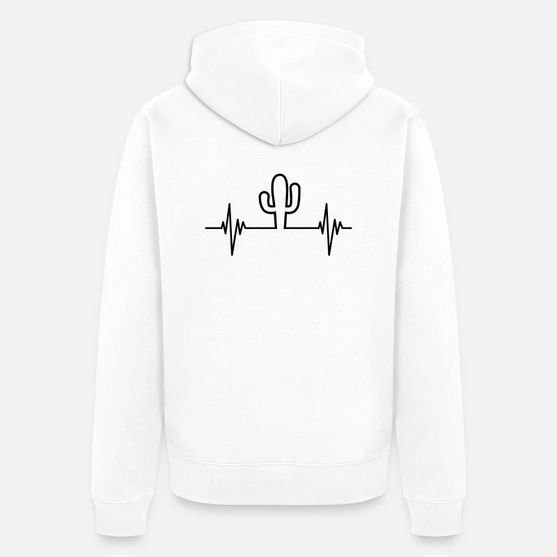 Cactus Pulse - Veste à capuche bio Premium Unisexe - blanc