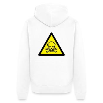 sign_2c_warning_skull - Unisex Premium Organic Zip Hoodie - white - Back - Thijin (182cm)