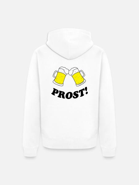 bier_prost - Unisex Premium Bio Zip Hoodie - Weiß