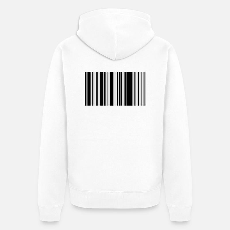 code barre - Veste à capuche bio Premium Unisexe - blanc
