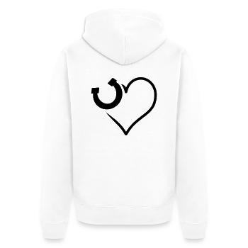 horseshoe - Unisex Premium Organic Zip Hoodie - white - Back - Thijin (182cm)