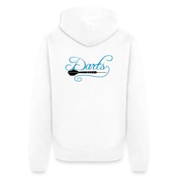 darts verein text frequenz herzschlag puls logo te - Unisex Premium Bio Zip Hoodie - Weiß - Hinten - Thijin (182cm)
