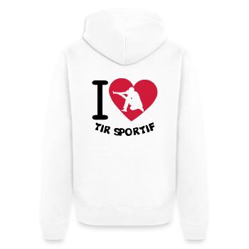 love shooting sports precision coeur2 - Unisex Premium Organic Zip Hoodie - white - Back - Thijin (182cm)