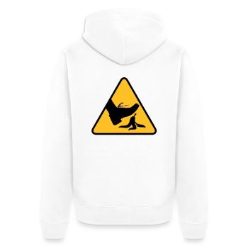 Risk of slipping with a banana - Unisex Premium Organic Zip Hoodie - white - Back - Thijin (182cm)