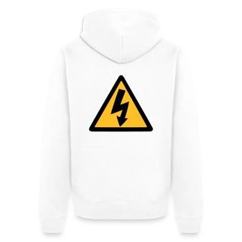 lightning thunder - Unisex Premium Organic Zip Hoodie - white - Back - Thijin (182cm)
