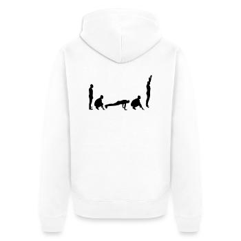 Evolution - Burpee - Unisex Premium Organic Zip Hoodie - white - Back - Thijin (182cm)