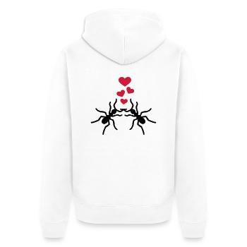 Ants - Unisex Premium Organic Zip Hoodie - white - Back - Thijin (182cm)