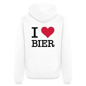 I Love Bier - Unisex Premium Bio Zip Hoodie - Weiß - Hinten - Thijin (182cm)