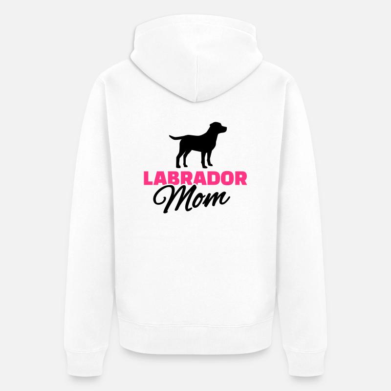 Labrador Mom - Veste à capuche bio Premium Unisexe - blanc