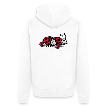Coccinelle famille papa maman parents d'enfants - Veste à capuche bio Premium Unisexe - blanc - Dos - Thijin (182cm)