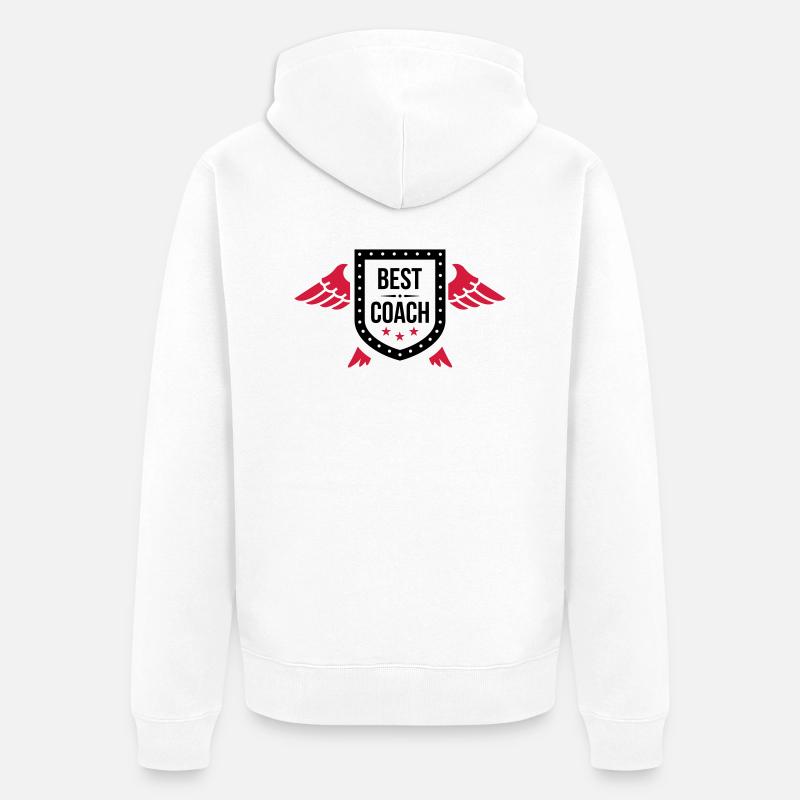 Coach / Coaching / Entraineur / Entrainer / Sport - Veste à capuche bio Premium Unisexe - blanc