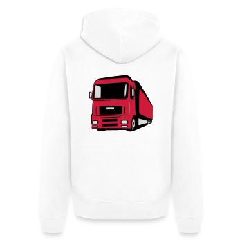 Truck truck symbol - Unisex Premium Organic Zip Hoodie - white - Back - Thijin (182cm)