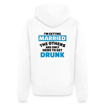 I’m getting married - Unisex Premium Organic Zip Hoodie - white - Back - Thijin (182cm)