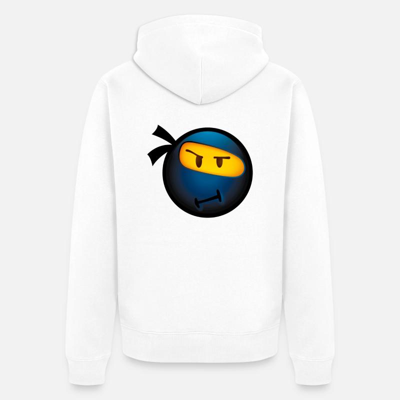 Smiley Glossy Ninja - Veste à capuche bio Premium Unisexe - blanc