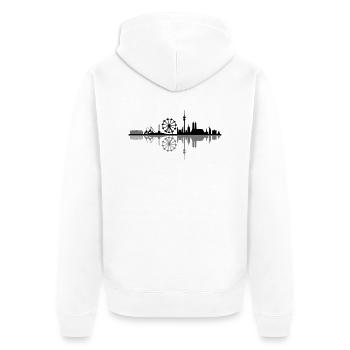 Skyline - München Riesenrad - Unisex Premium Bio Zip Hoodie - Weiß - Hinten - Thijin (182cm)
