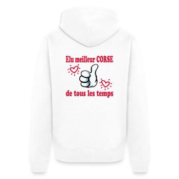 Elu meilleur corse de tous les temps - Veste à capuche bio Premium Unisexe - blanc - Dos - Thijin (182cm)
