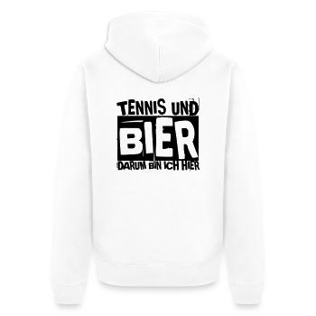 TENNIS UND BIER - Unisex Premium Bio Zip Hoodie - Weiß - Hinten - Thijin (182cm)