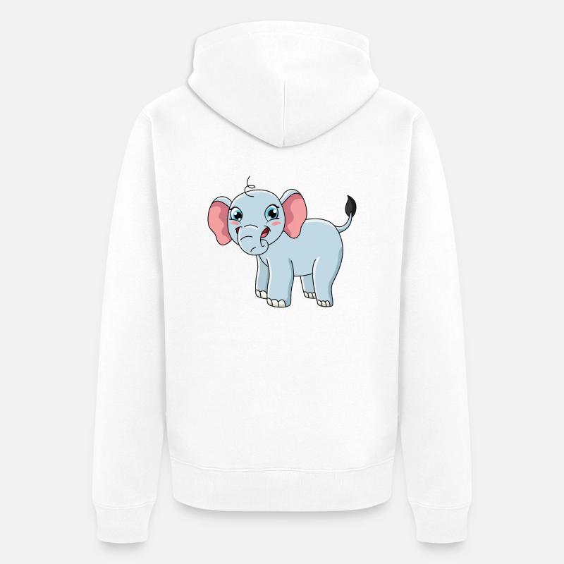 Éléphant - Veste à capuche bio Premium Unisexe - blanc