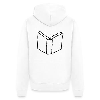 Comic offenes Roman Buch - Unisex Premium Bio Zip Hoodie - Weiß - Hinten - Thijin (182cm)