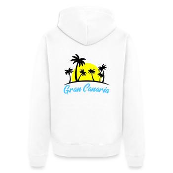 gran canaria - Unisex Premium Bio Zip Hoodie - Weiß - Hinten - Thijin (182cm)