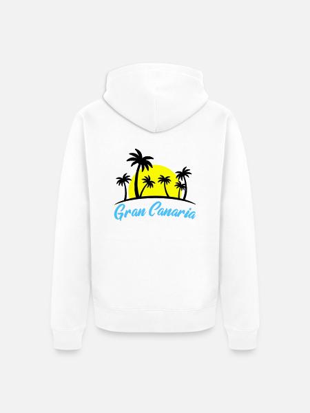 Gran Canaria - Unisex Premium Organic Zip Hoodie - white