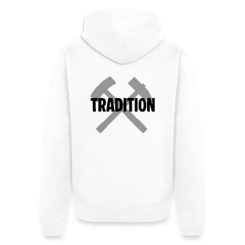 Tradition Erzgebirge - Unisex Premium Bio Zip Hoodie - Weiß - Hinten - Thijin (182cm)