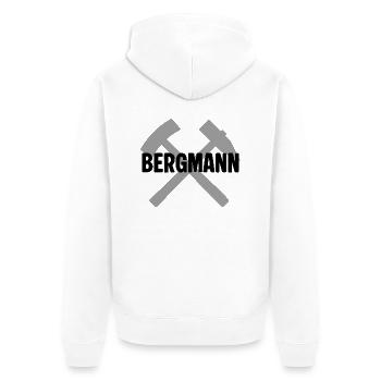 Erzgebirge Bergmann - Unisex Premium Bio Zip Hoodie - Weiß - Hinten - Thijin (182cm)