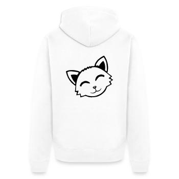 Cat Pet Animal Cute Little Kitten Friendly - Unisex Premium Organic Zip Hoodie - white - Back - Thijin (182cm)