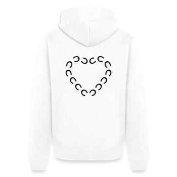 empreintes cheval coeur - Veste à capuche bio Premium Unisexe - blanc - Dos - Thijin (182cm)