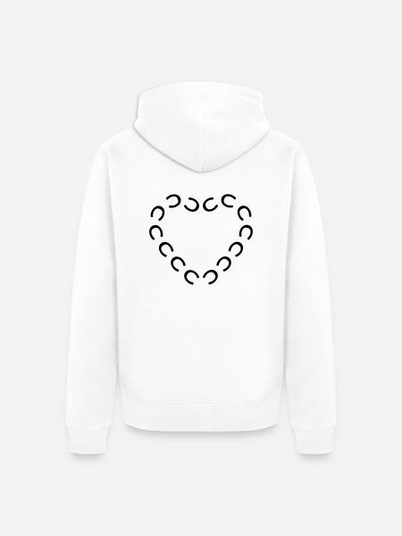 hufeisen pferd,herz - Unisex Premium Bio Zip Hoodie - Weiß