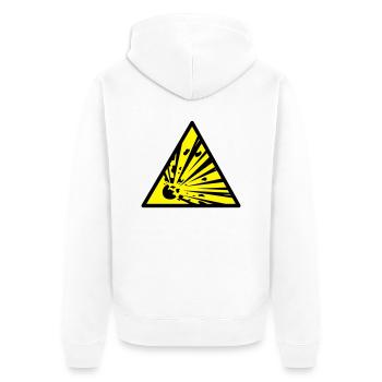 explosiv - Unisex Premium Bio Zip Hoodie - Weiß - Hinten - Thijin (182cm)