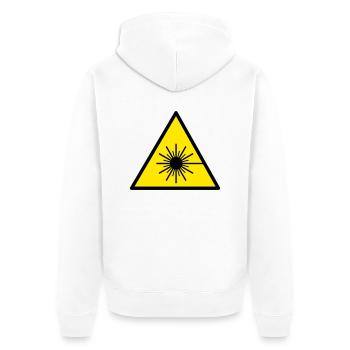 laser - Unisex Premium Bio Zip Hoodie - Weiß - Hinten - Thijin (182cm)
