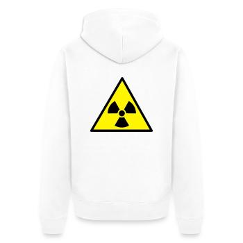 Radioaktiv - Unisex Premium Bio Zip Hoodie - Weiß - Hinten - Thijin (182cm)