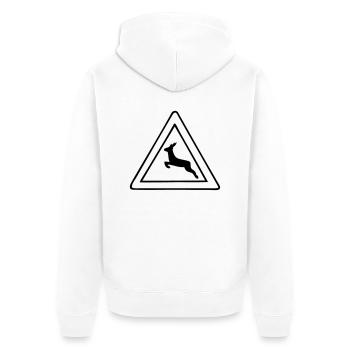 caution wild - Unisex Premium Organic Zip Hoodie - white - Back - Thijin (182cm)
