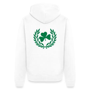 Klee Blume krone - Unisex Premium Bio Zip Hoodie - Weiß - Hinten - Thijin (182cm)