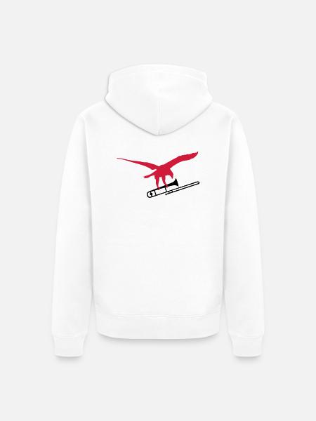 eagle trombone - Veste à capuche bio Premium Unisexe - blanc