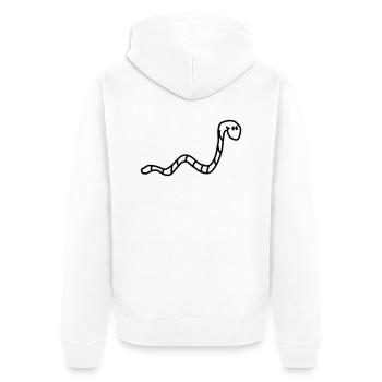 wurm - Unisex Premium Bio Zip Hoodie - Weiß - Hinten - Thijin (182cm)