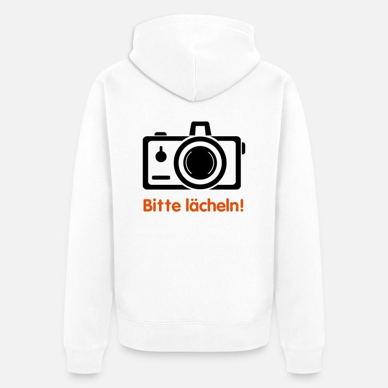 Kamera - Unisex Premium Bio Zip Hoodie - Weiß