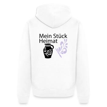 Mein Stück Heimat Bembel - Unisex Premium Bio Zip Hoodie - Weiß - Hinten - Thijin (182cm)