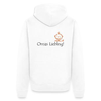 Omas Liebling - Unisex Premium Bio Zip Hoodie - Weiß - Hinten - Thijin (182cm)