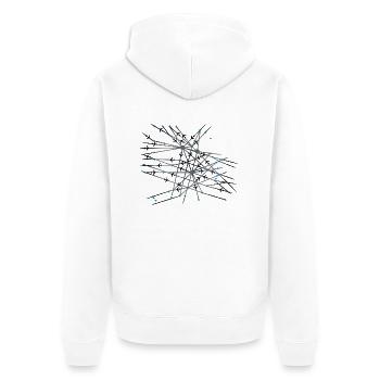 Navigationskarte - Unisex Premium Bio Zip Hoodie - Weiß - Hinten - Thijin (182cm)