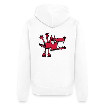 Mad Dog - Unisex Premium Organic Zip Hoodie - white - Back - Thijin (182cm)