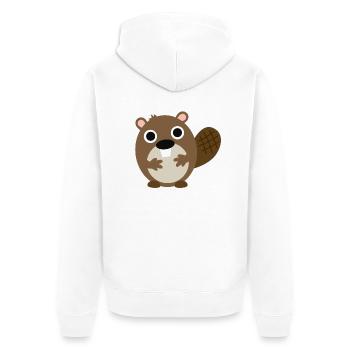 Biber - Unisex Premium Bio Zip Hoodie - Weiß - Hinten - Thijin (182cm)