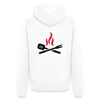 grill - Unisex Premium Organic Zip Hoodie - white - Back - Thijin (182cm)