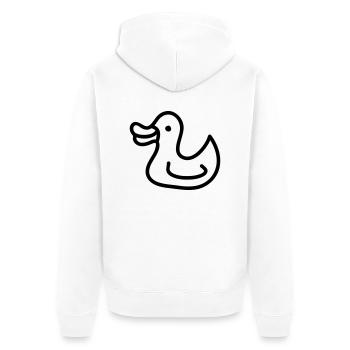 Entchen - Ente - Line - Unisex Premium Bio Zip Hoodie - Weiß - Hinten - Thijin (182cm)