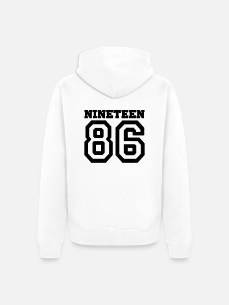1986 - Unisex Premium Bio Zip Hoodie - Weiß