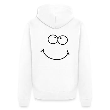 up-Look - Unisex Premium Bio Zip Hoodie - Weiß - Hinten - Thijin (182cm)