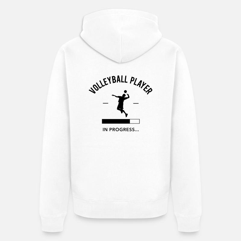Volleyball Player loading - Veste à capuche bio Premium Unisexe - blanc