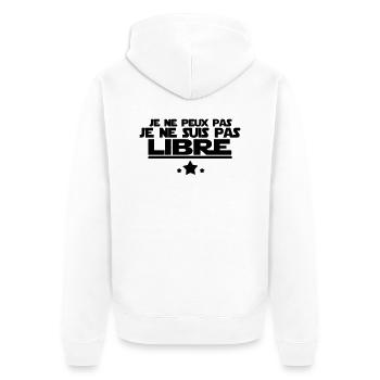 je ne suis pas libre - Veste à capuche bio Premium Unisexe - blanc - Dos - Thijin (182cm)